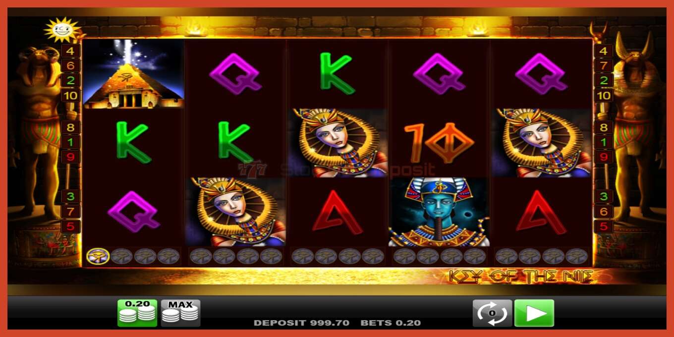 Slot screenshot: Key of the Nile no deposit, number - 1