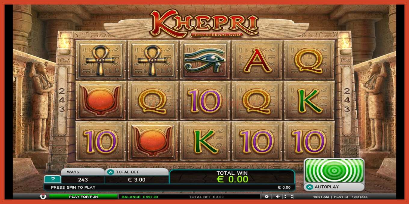 Slot screenshot: Khepri The Eternal God no deposit, number - 1