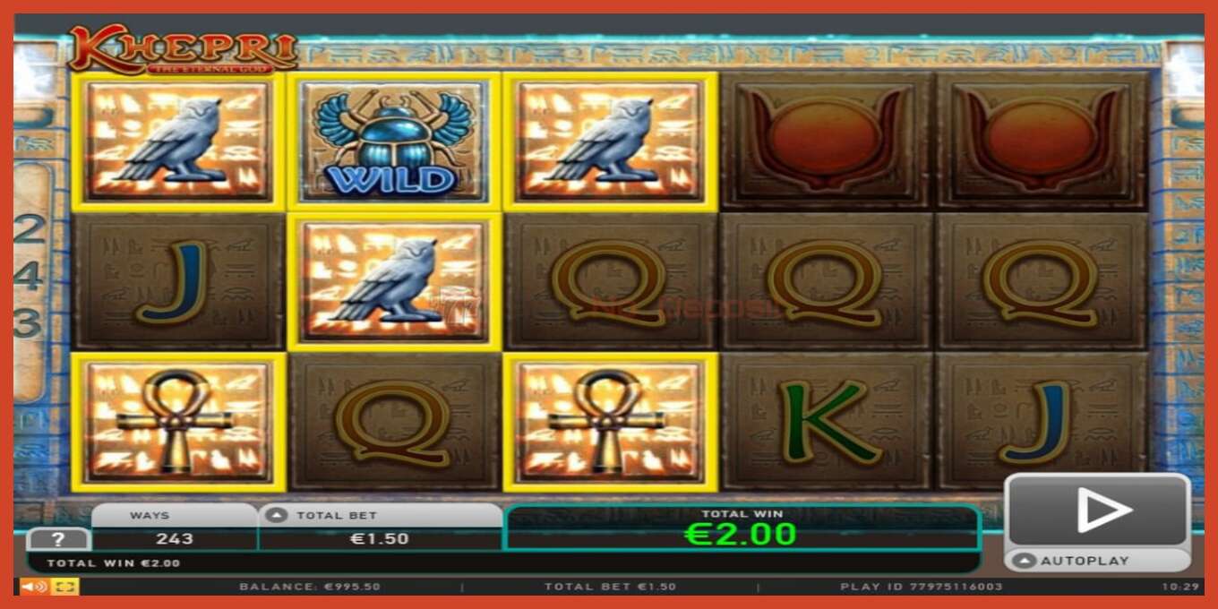 Slot screenshot: Khepri The Eternal God no deposit, number - 3