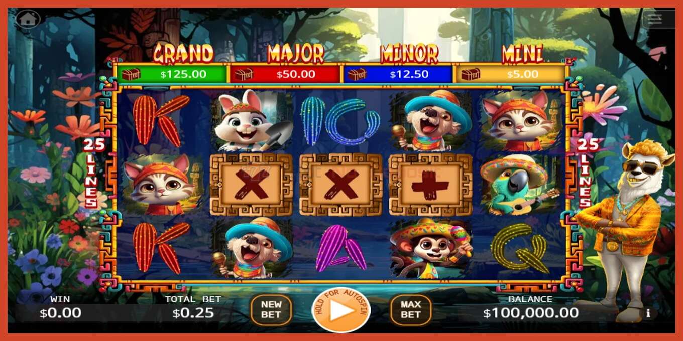 Slot skärmdump: Kick Cash Llama ingen insättning, antal - 1