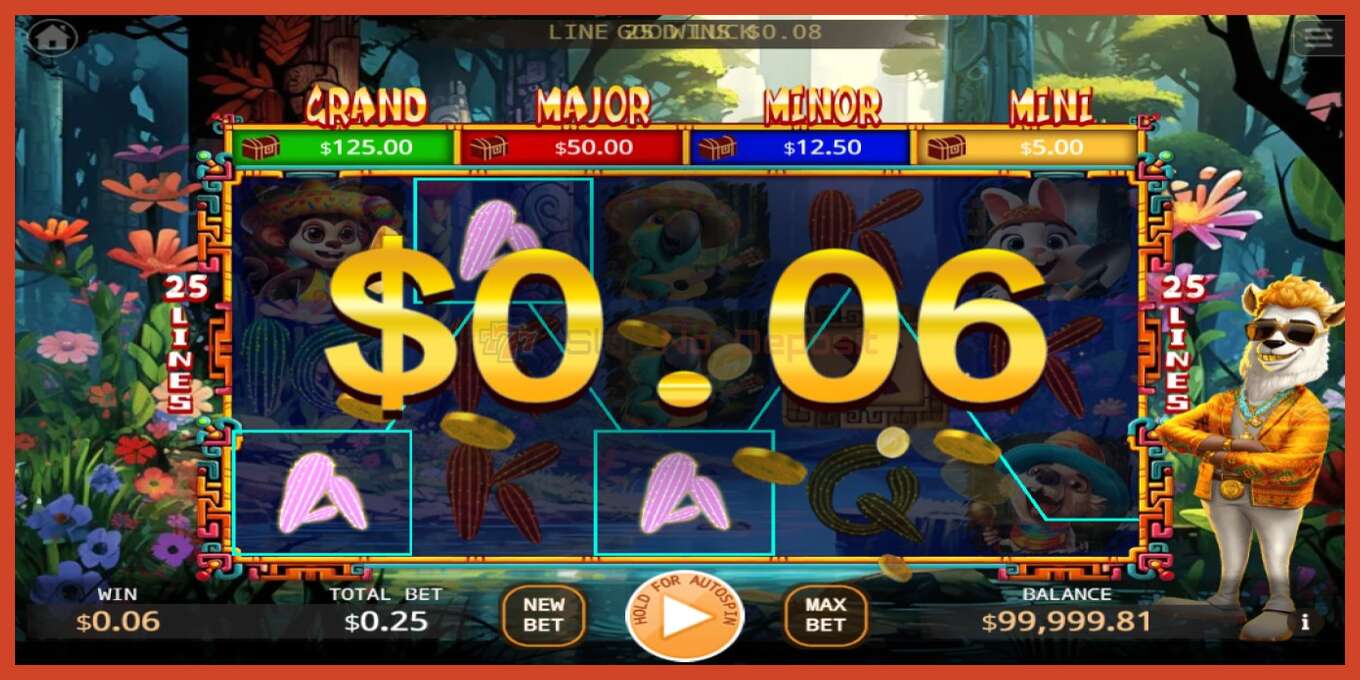 Slot skärmdump: Kick Cash Llama ingen insättning, antal - 2