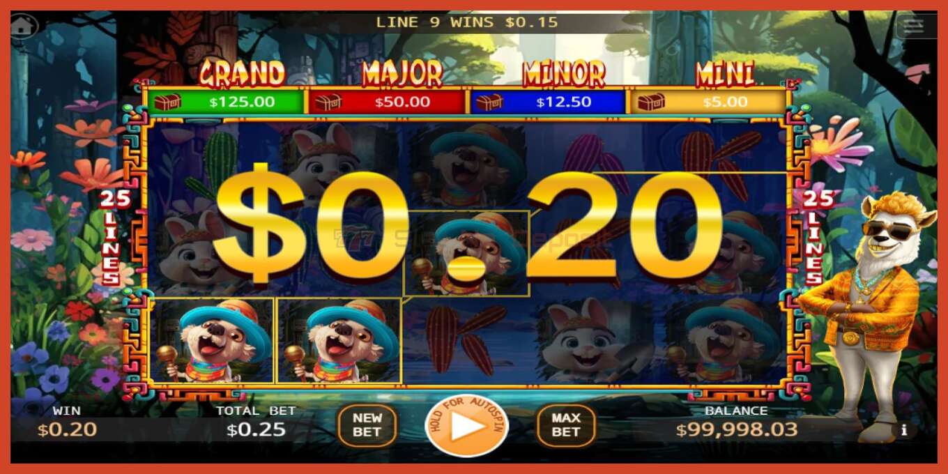 Slot skärmdump: Kick Cash Llama ingen insättning, antal - 3