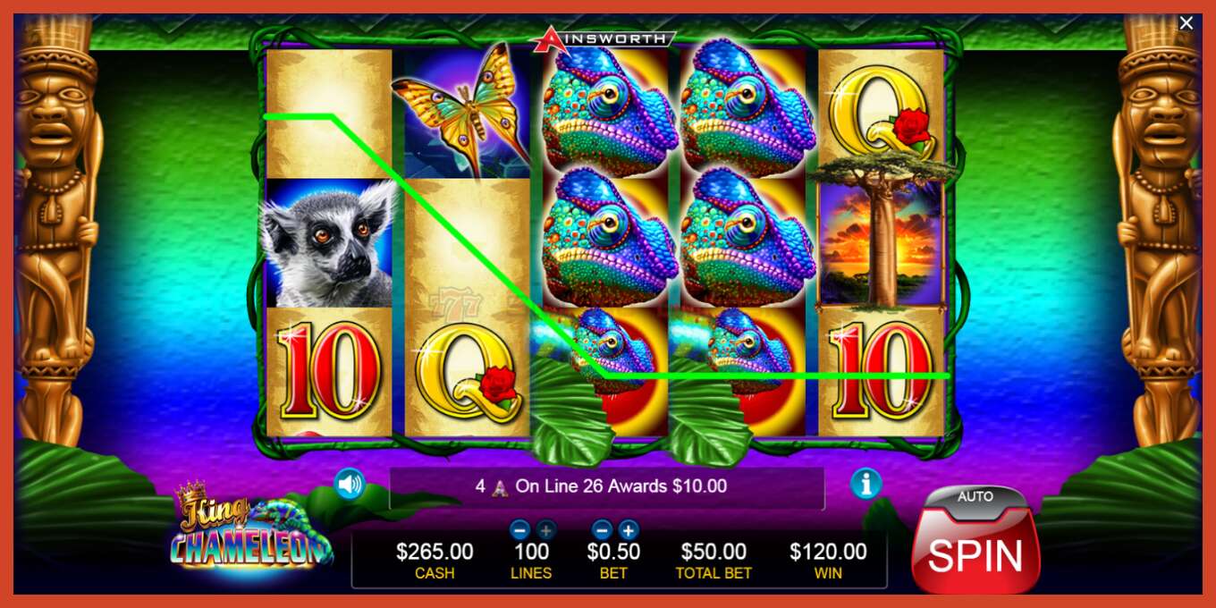 Slot screenshot: King Chameleon no deposit, number - 4