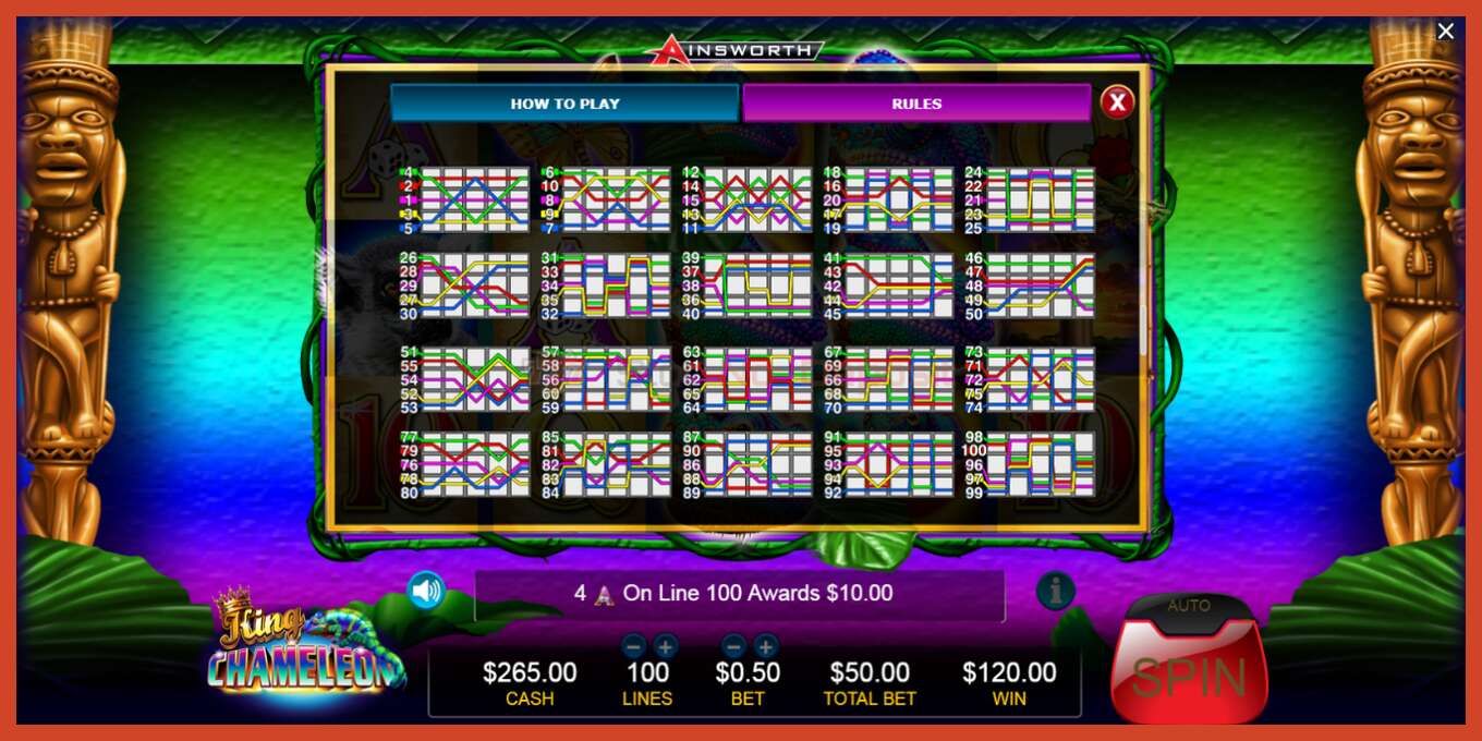 Slot screenshot: King Chameleon no deposit, number - 7