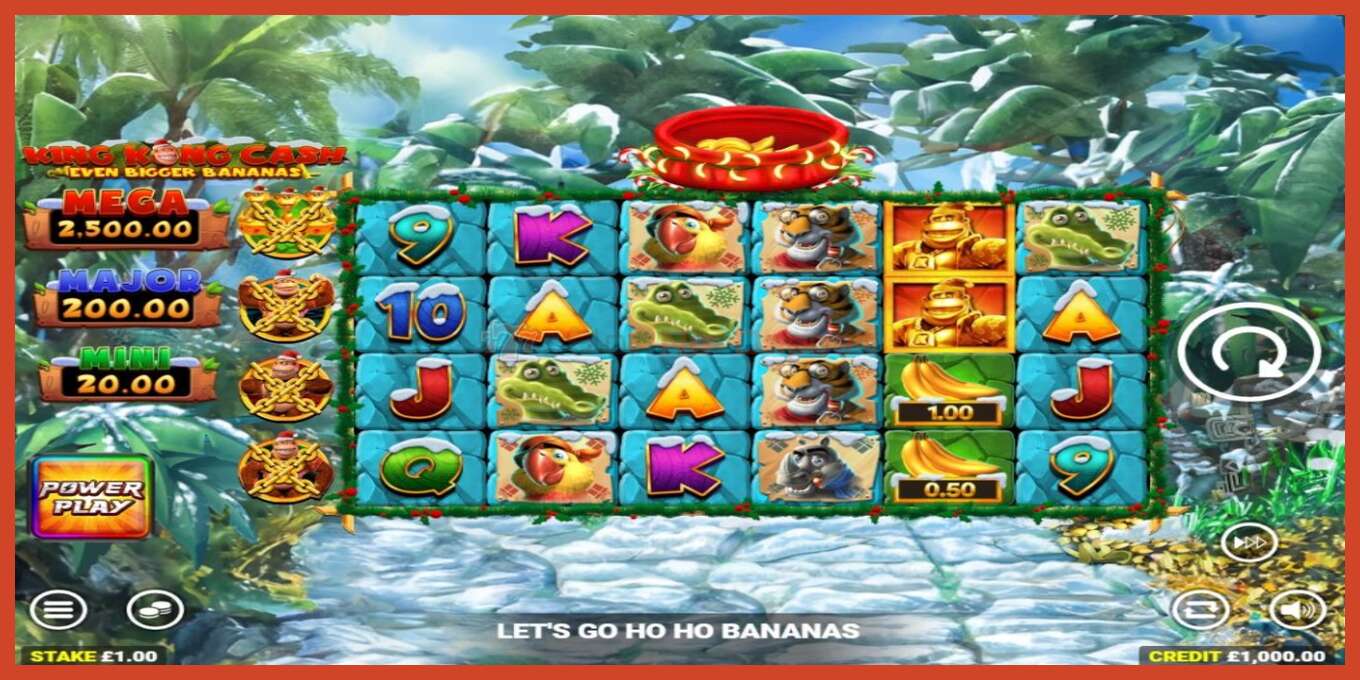 Slot screenshot: King Kong Cash Even Bigger Bananas Power Play no deposit, number - 2