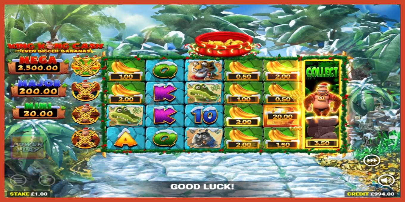 Slot screenshot: King Kong Cash Even Bigger Bananas Power Play no deposit, number - 5