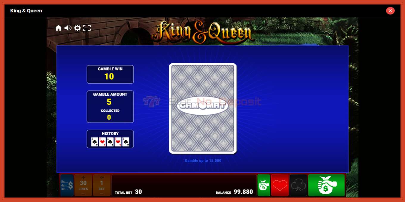 Slot screenshot: King Queen no deposit, number - 4