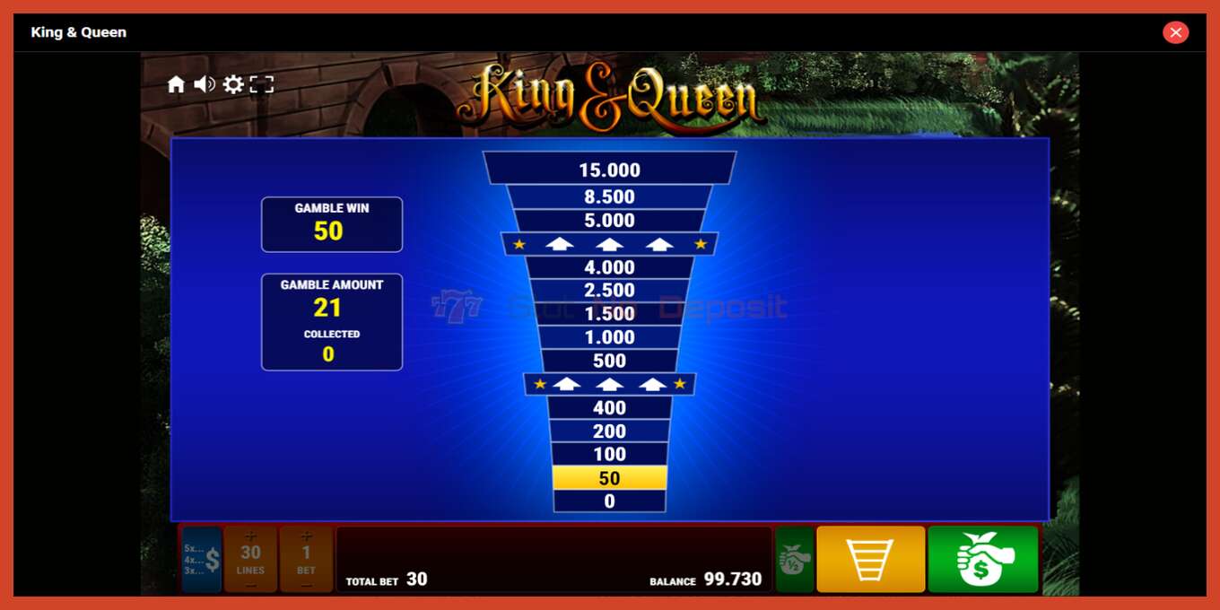 Slot screenshot: King Queen no deposit, number - 5