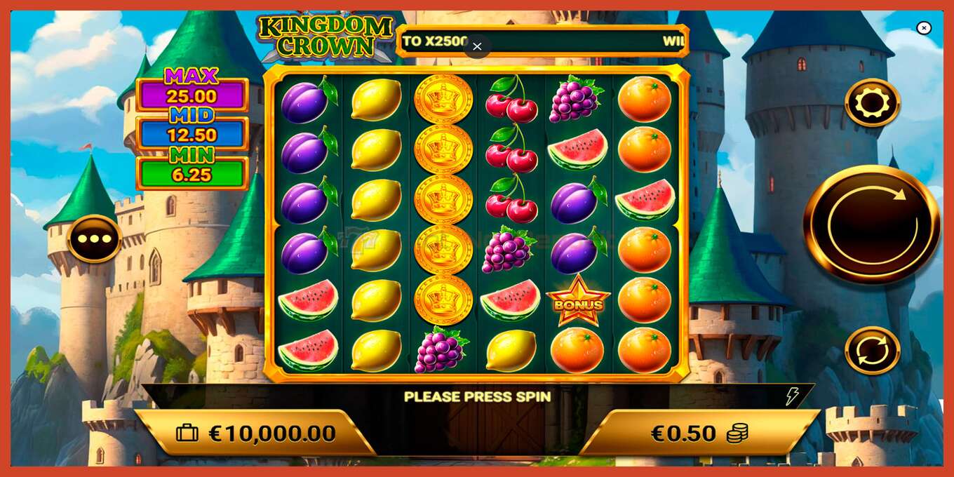 Tangkapan layar slot: Kingdom Crown tidak ada setoran, nomor - 1