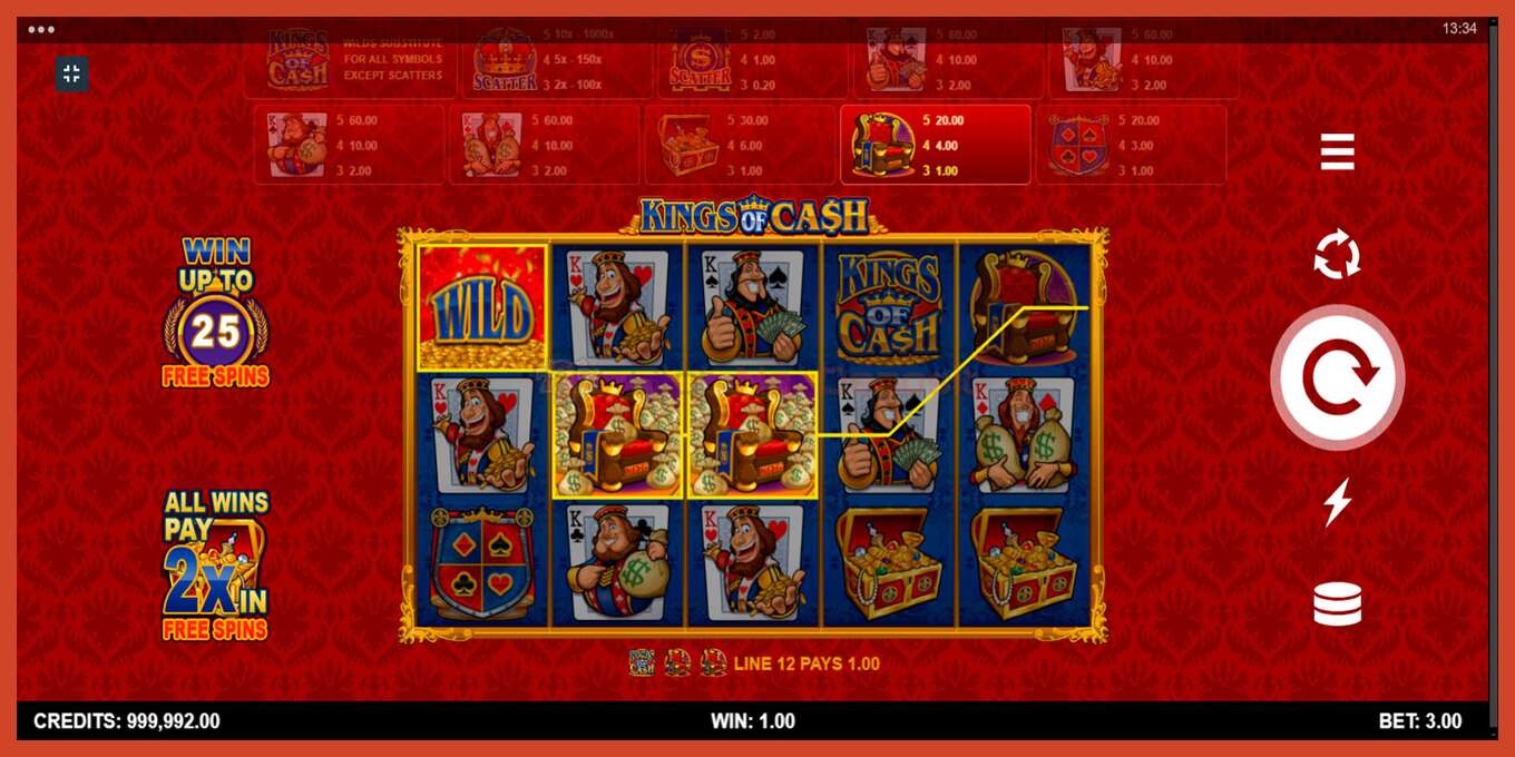 Slot screenshot: Kings of Cash no deposit, number - 2