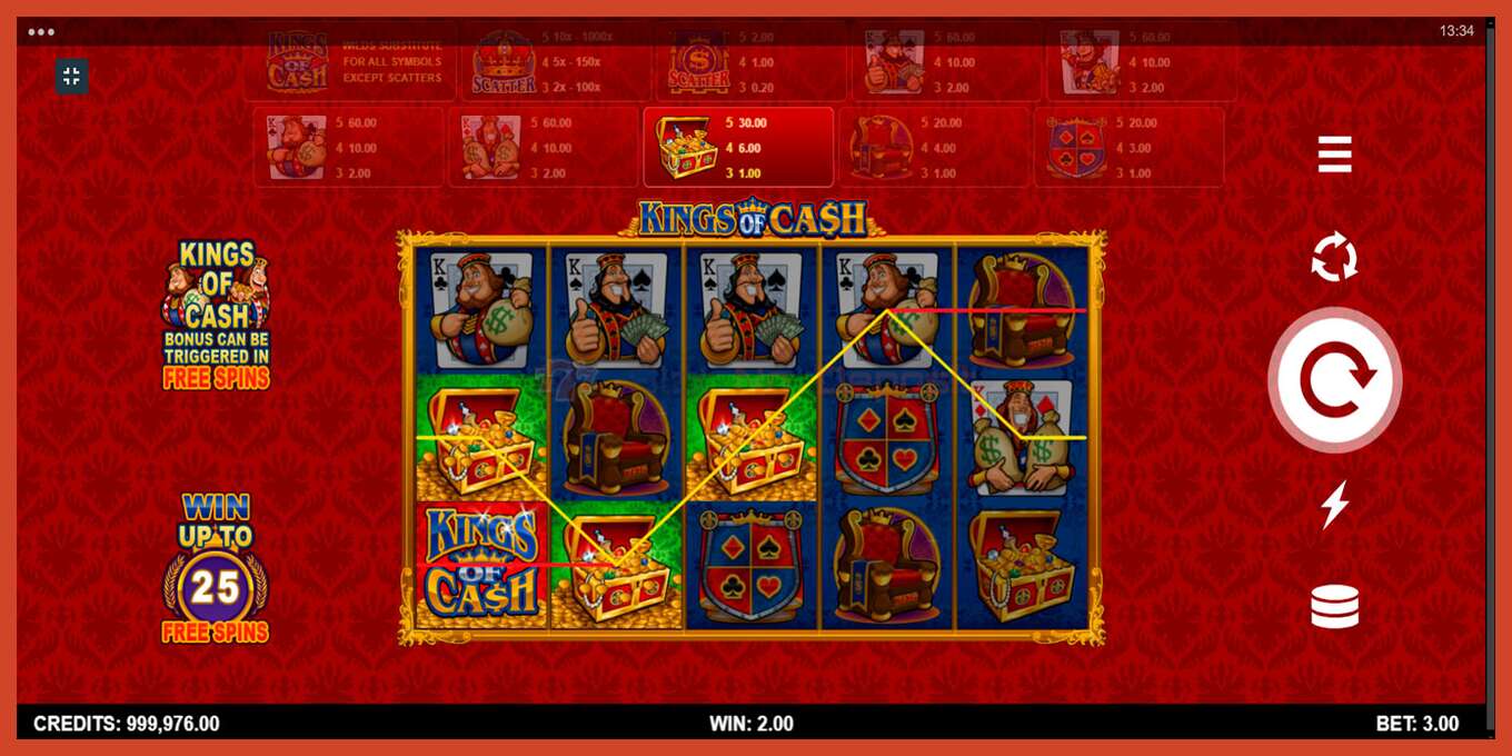 Slot screenshot: Kings of Cash no deposit, number - 3