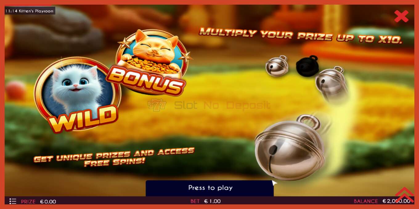 Slot screenshot: Kittens Playroom nincs letét, szám - 1