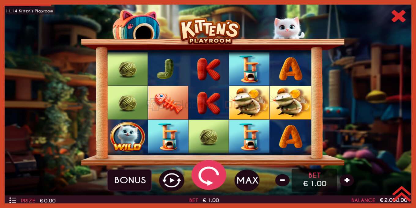 Slot screenshot: Kittens Playroom nincs letét, szám - 2