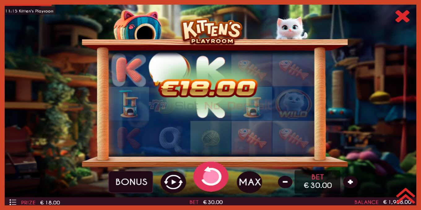 Slot screenshot: Kittens Playroom nincs letét, szám - 3