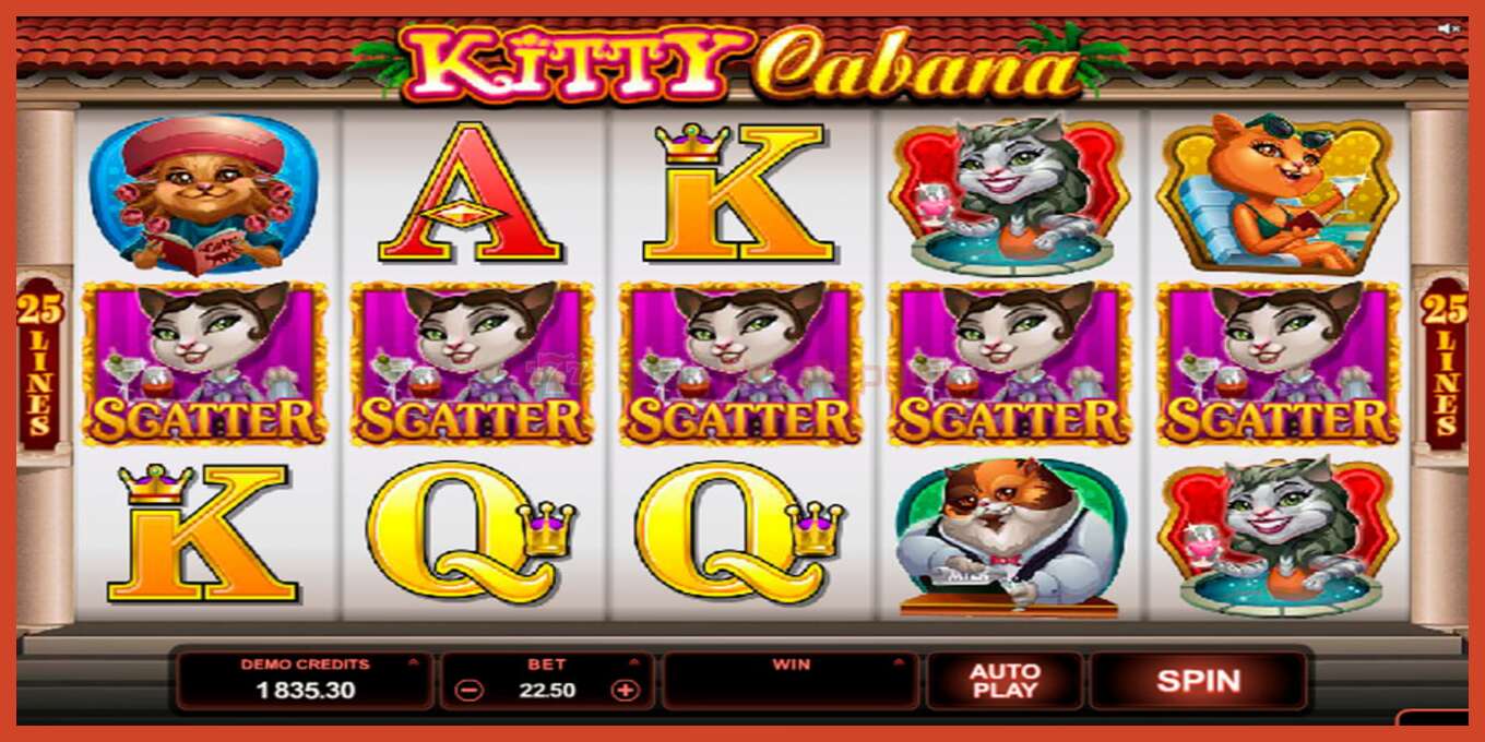 Slot screenshot: Kitty Cabana no deposit, number - 1