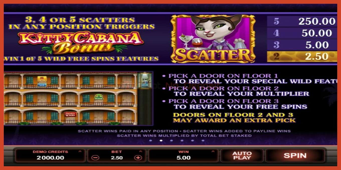 Slot screenshot: Kitty Cabana no deposit, number - 6