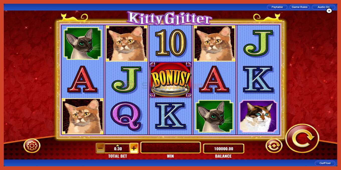 Slot screenshot: Kitty Glitter no deposit, number - 2