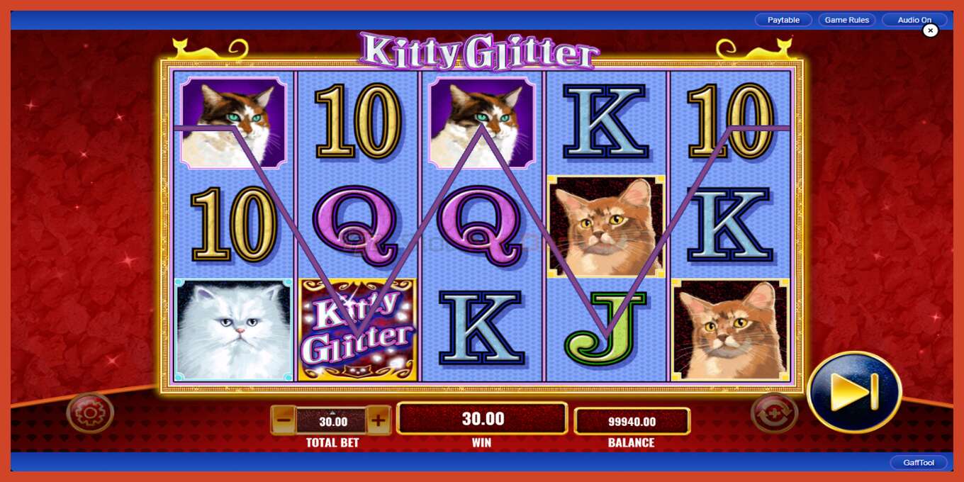 Slot screenshot: Kitty Glitter no deposit, number - 3