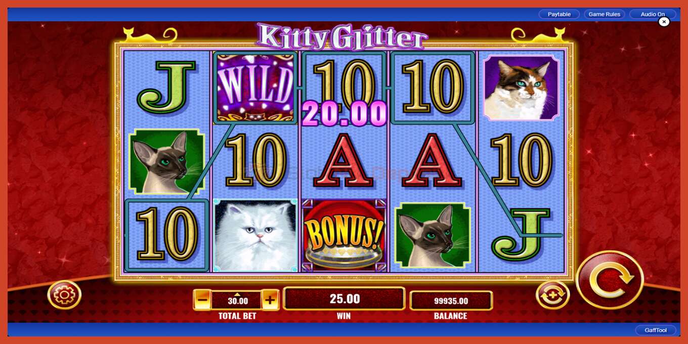 Slot screenshot: Kitty Glitter no deposit, number - 4