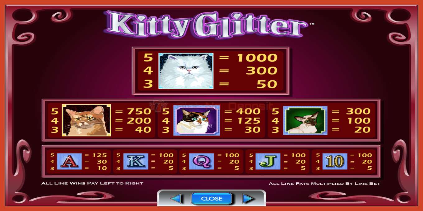 Slot screenshot: Kitty Glitter no deposit, number - 6