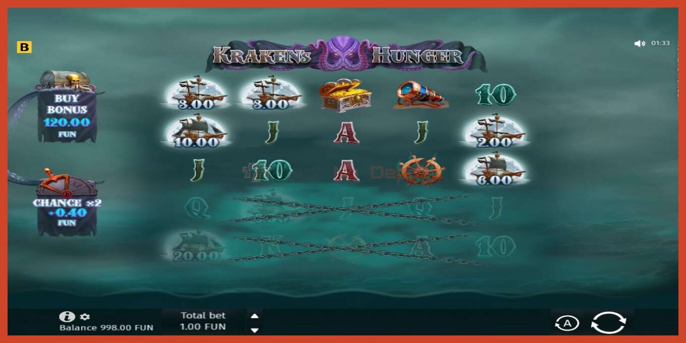 Slot screenshot: Krakens Hunger no deposit, number - 2