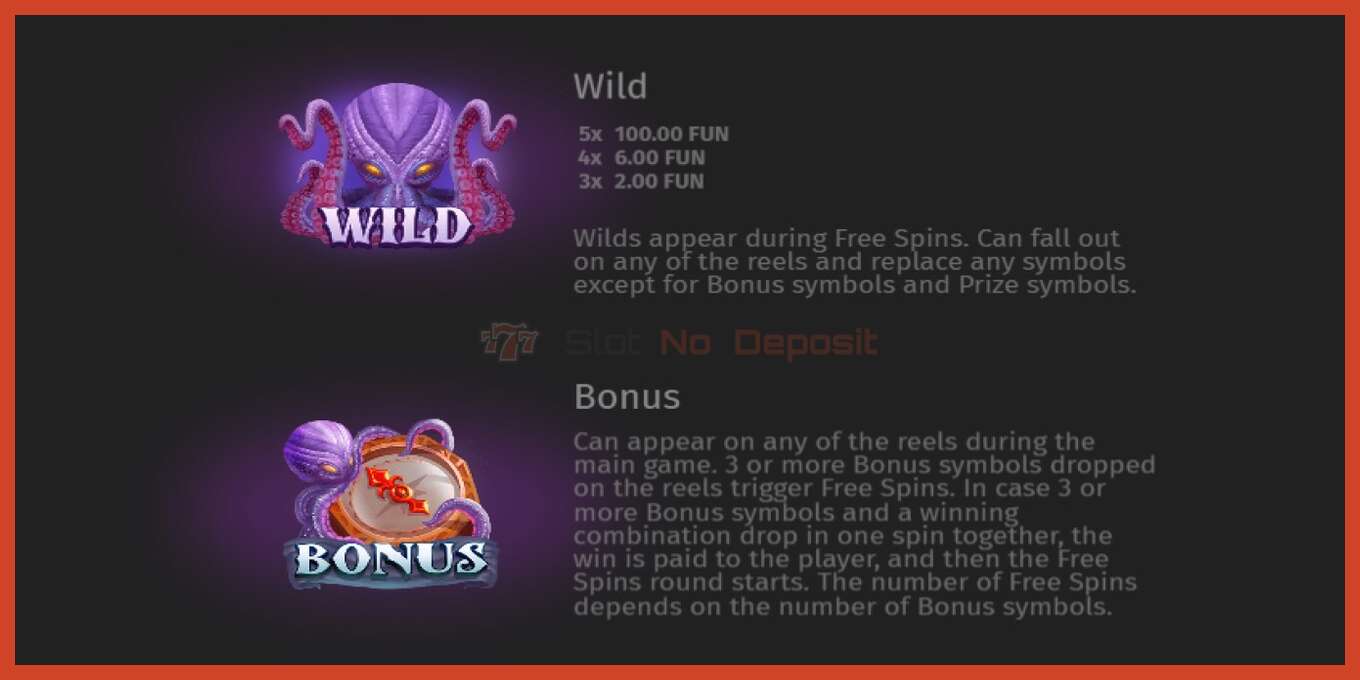 Slot screenshot: Krakens Hunger no deposit, number - 5