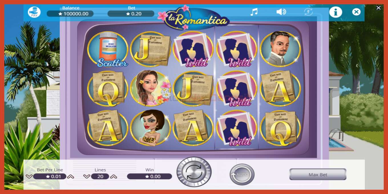 Slot screenshot: La Romantica no deposit, number - 2