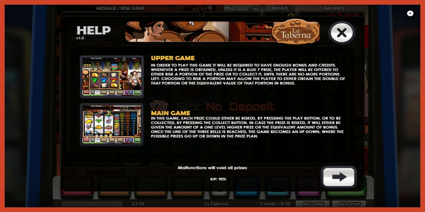 Slot screenshot: La Taberna no deposit, number - 5