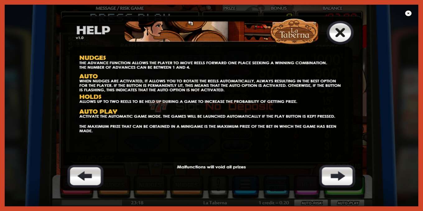 Slot screenshot: La Taberna no deposit, number - 6