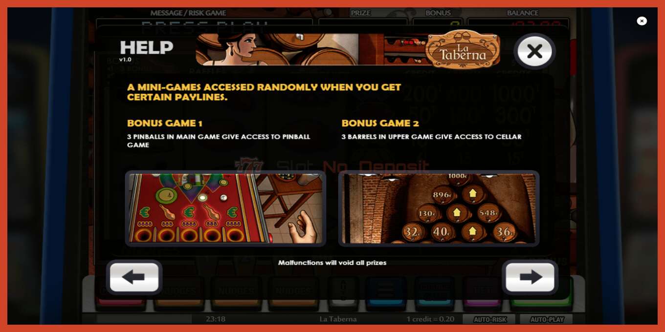 Slot screenshot: La Taberna no deposit, number - 7