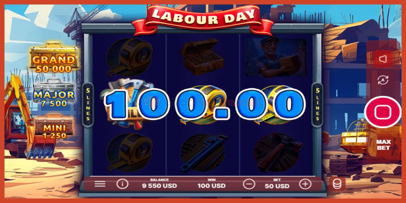 Slot скриншоту: Labour Day депозит жок, саны - 3