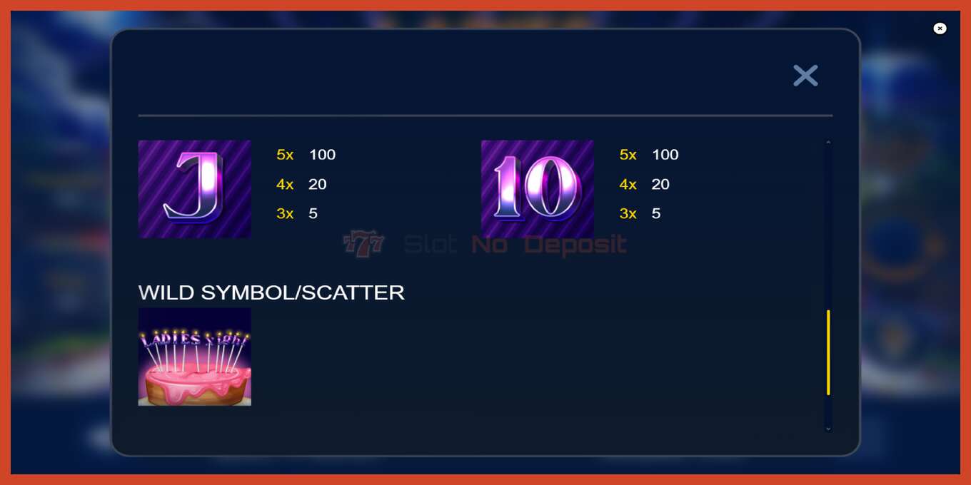 슬롯 스크린샷: Ladies Night 보증금 없음, 숫자 - 7
