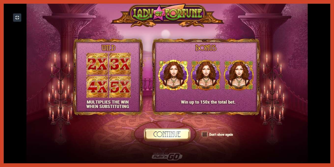 Slot screenshot: Lady of Fortune no deposit, number - 1