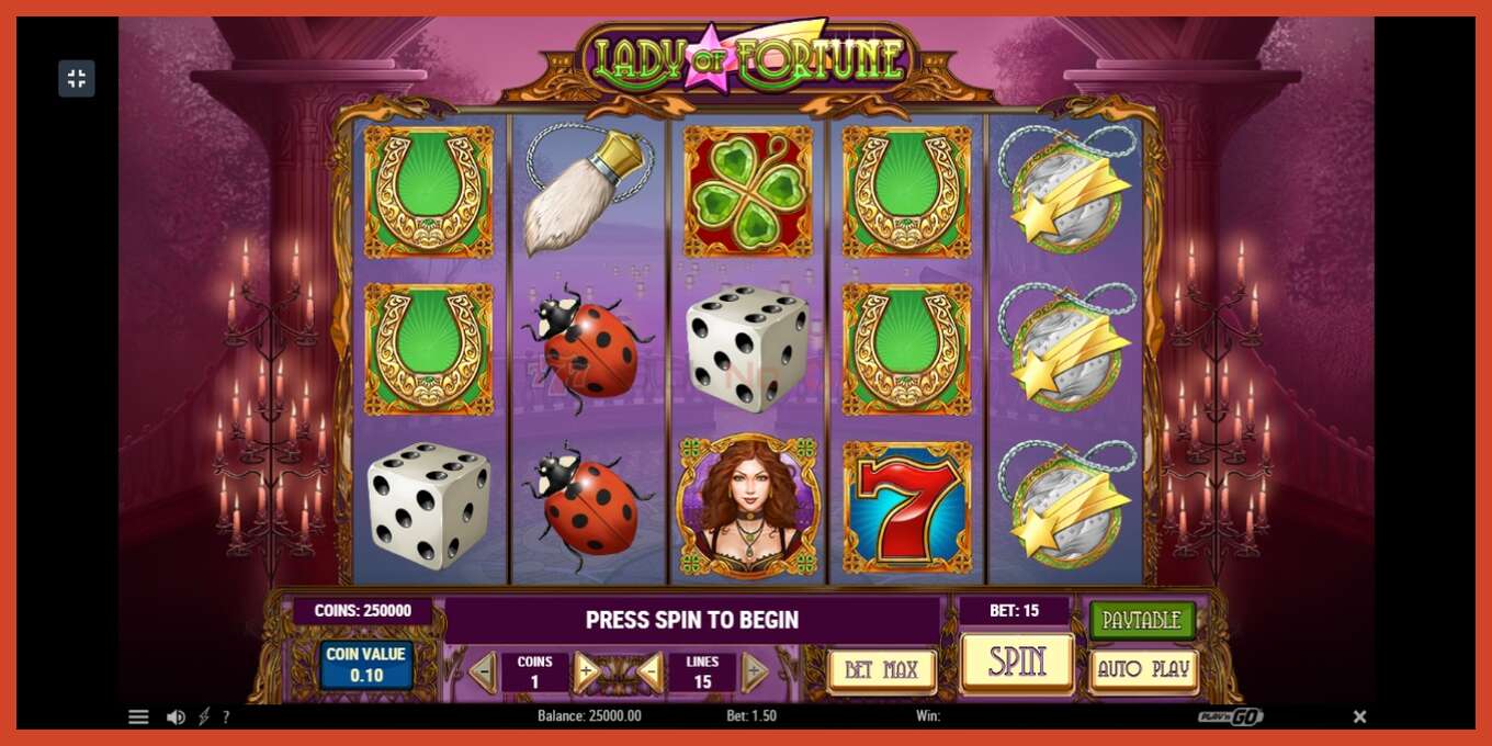 Slot screenshot: Lady of Fortune no deposit, number - 2