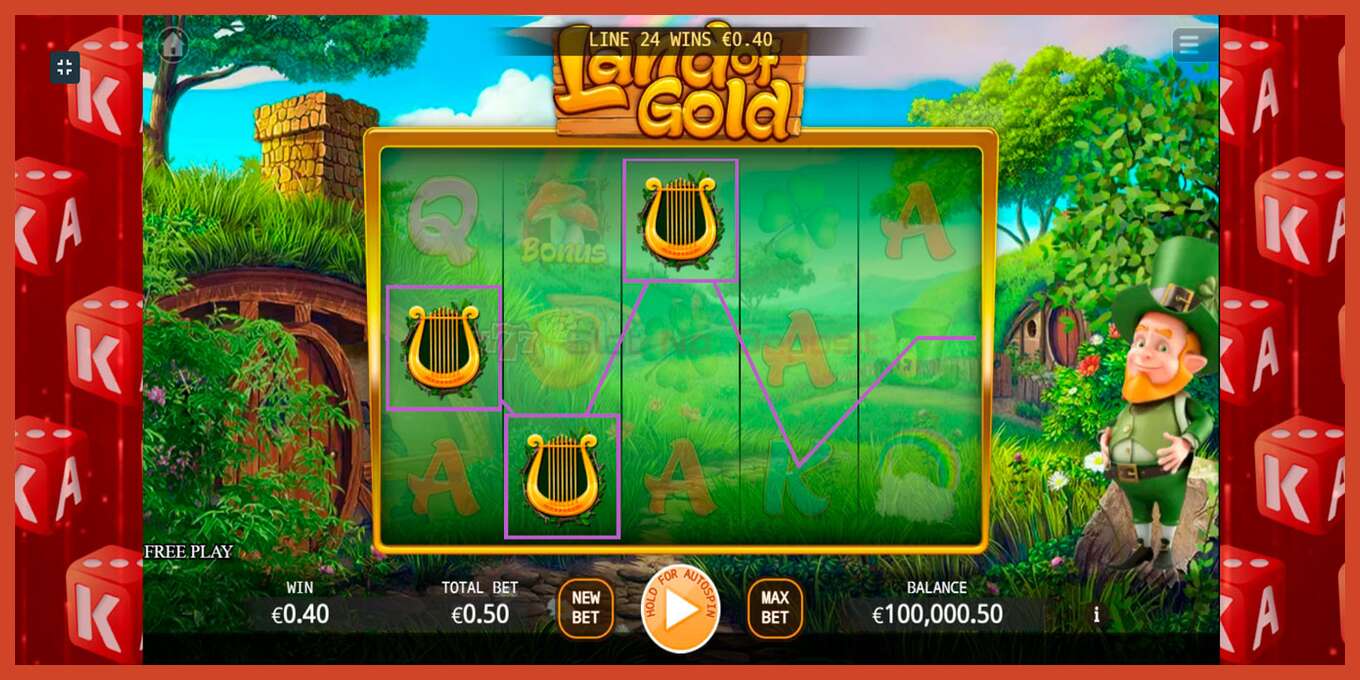 Slot screenshot: Land of Gold no deposit, number - 5