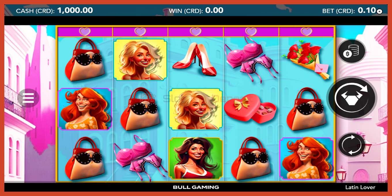 Slot screenshot: Latin Lover no deposit, number - 1