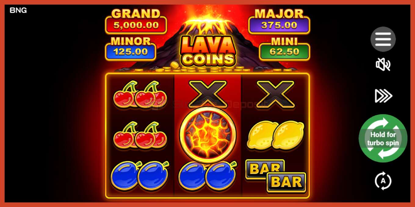 Slot screenshot: Lava Coins bez depozita, broj - 2