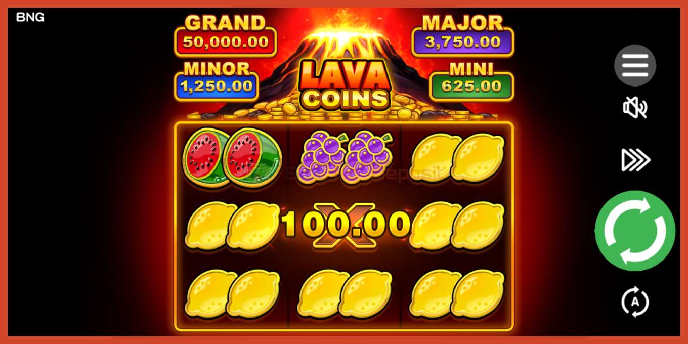 Slot screenshot: Lava Coins bez depozita, broj - 4