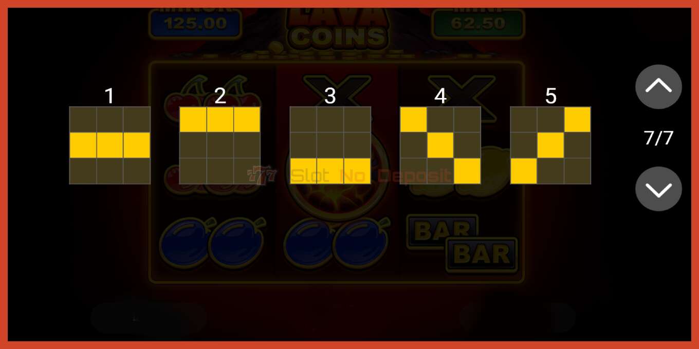 Slot screenshot: Lava Coins bez depozita, broj - 7