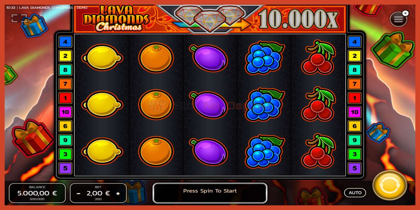 Slot screenshot: Lava Diamonds Christmas no deposit, number - 2