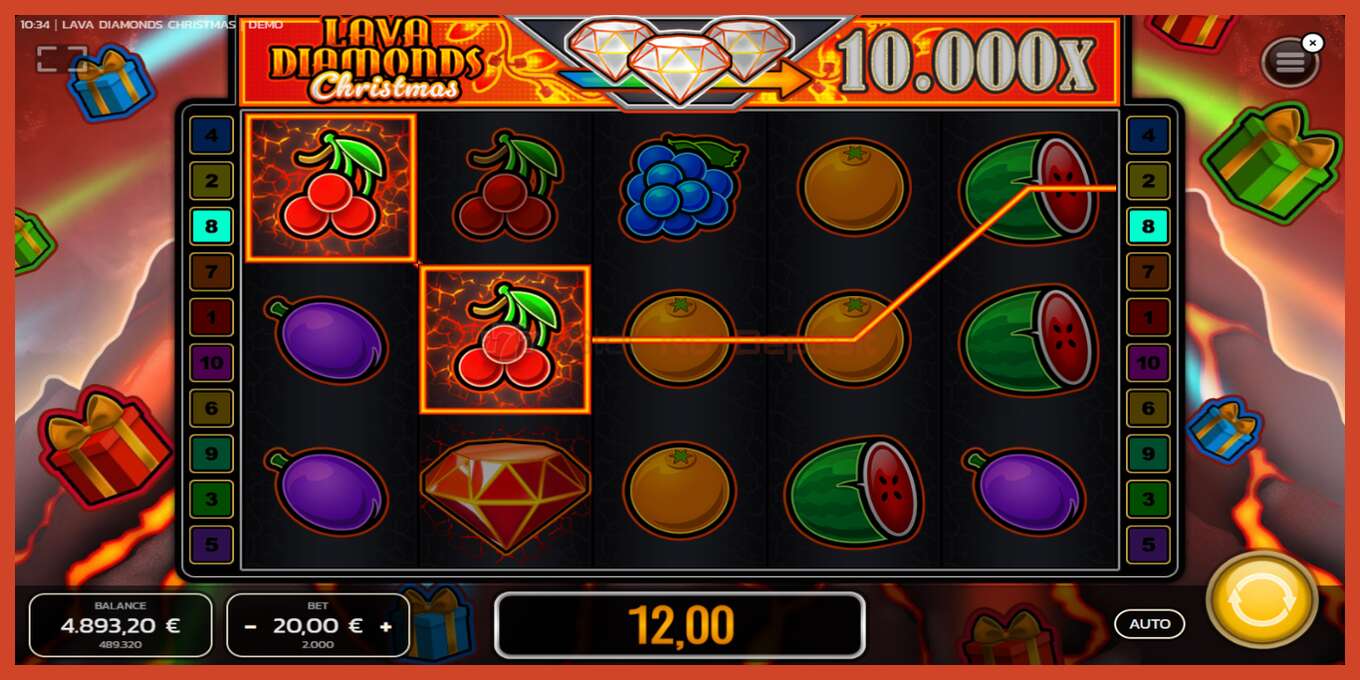 Slot screenshot: Lava Diamonds Christmas no deposit, number - 3