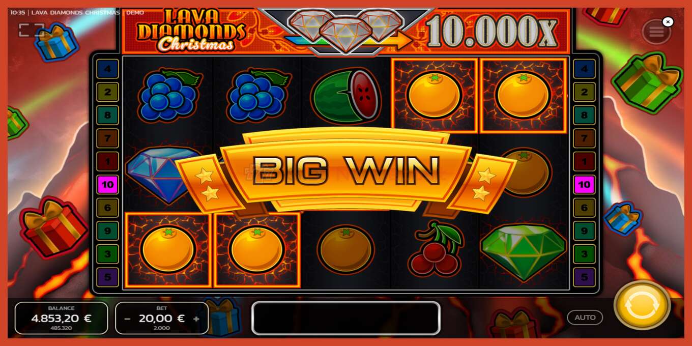 Slot screenshot: Lava Diamonds Christmas no deposit, number - 4