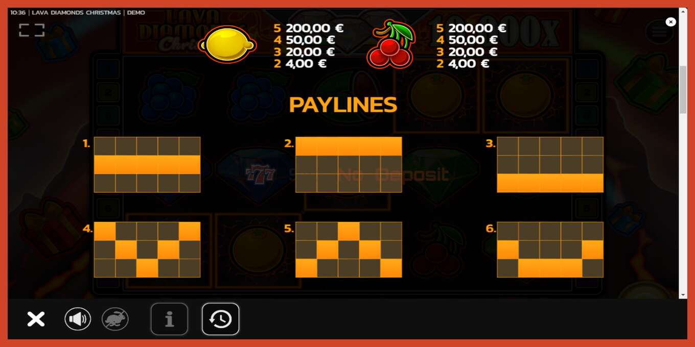 Slot screenshot: Lava Diamonds Christmas no deposit, number - 6