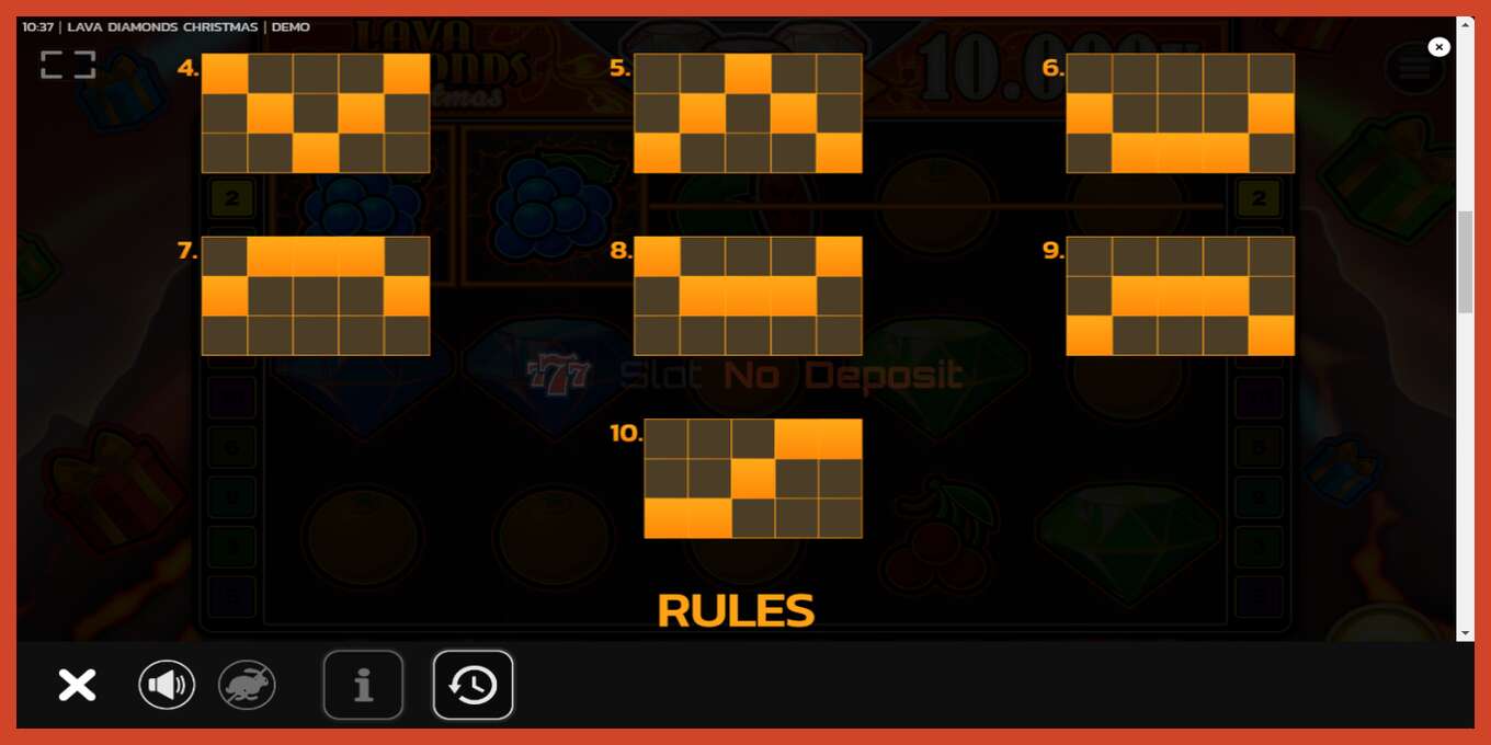 Slot screenshot: Lava Diamonds Christmas no deposit, number - 7