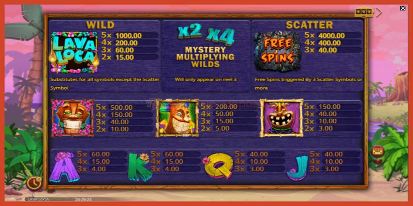 Slot screenshot: Lava Loca no deposit, number - 5