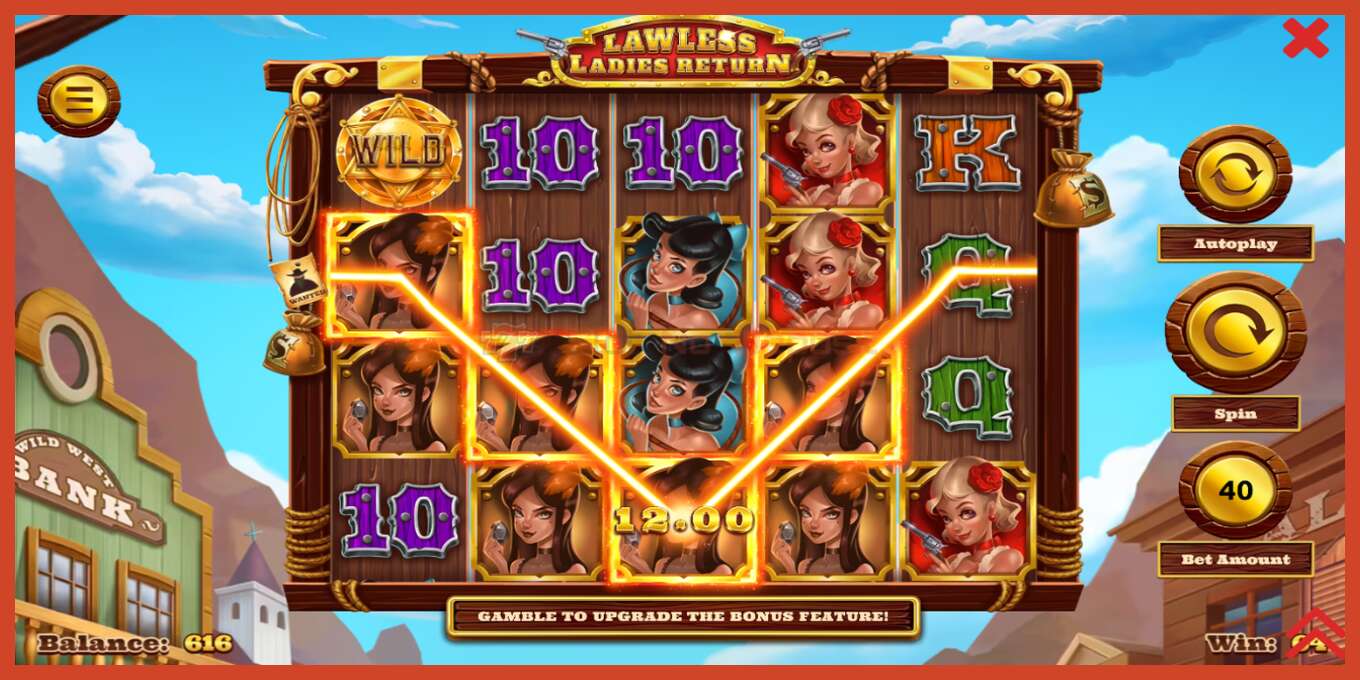 Slot screenshot: Lawless Ladies Return no deposit, number - 4