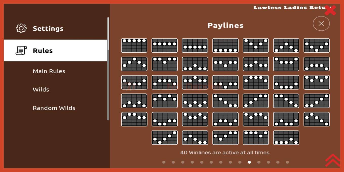 Slot screenshot: Lawless Ladies Return no deposit, number - 7