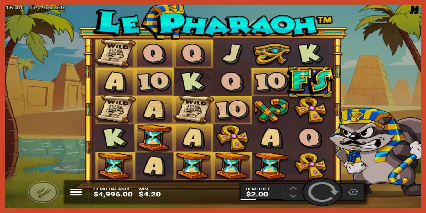 Slot screenshot: Le Pharaoh no deposit, number - 3