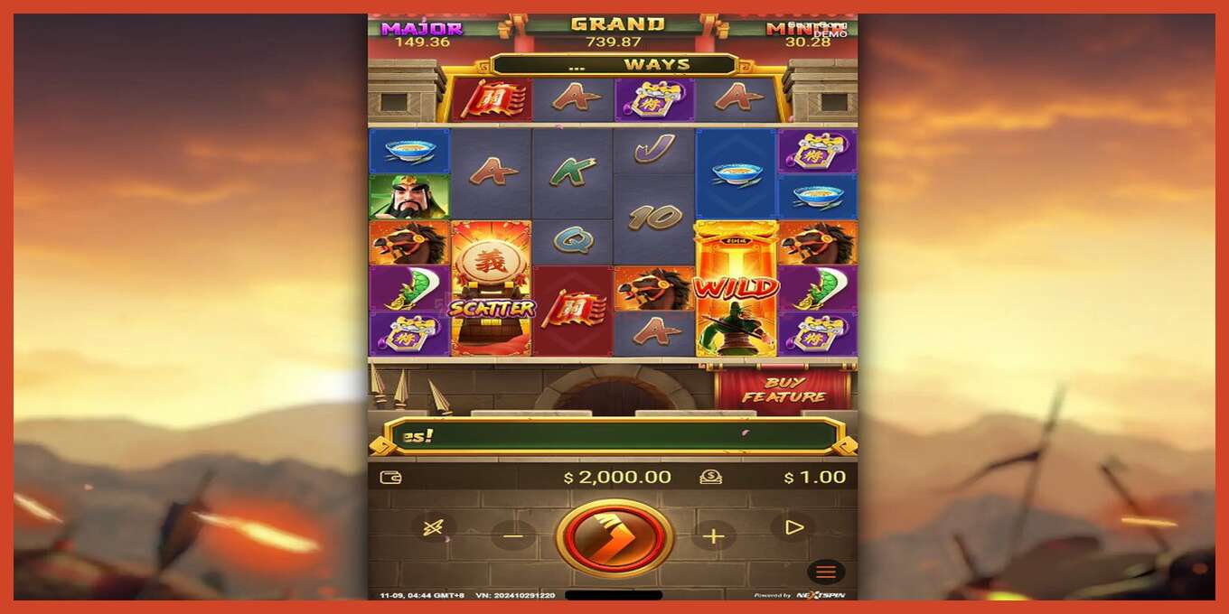 Slot screenshot: Legend of Guan Gong no deposit, number - 1