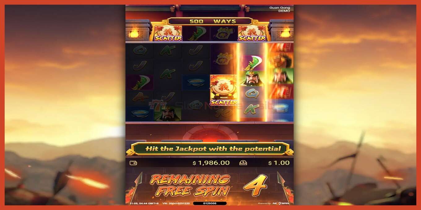 Slot screenshot: Legend of Guan Gong no deposit, number - 3